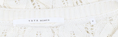 Close-up detail of YAYA Women's Ivory jumper Knit Medium