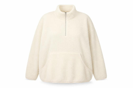 Marks and Spencer Women's Ivory Fleece Pullover Sweatshirt
