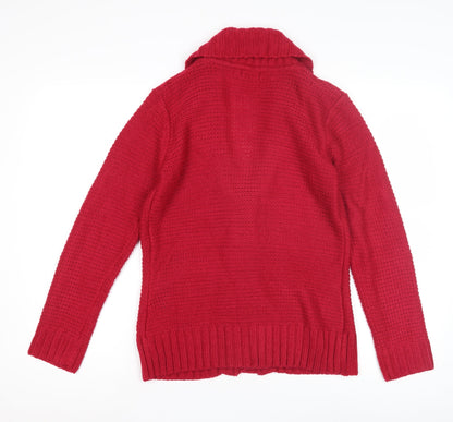 Bonmarché Women's Red Roll Neck Cardigan Size S