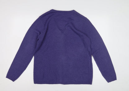 Bonmarché Women's Purple V-Neck Cardigan, Size S