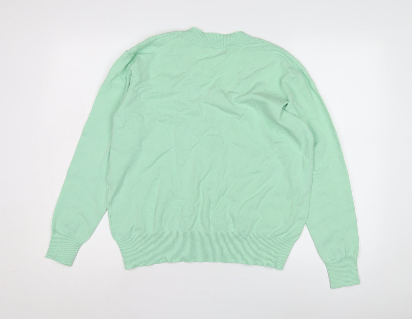 M&S Women's Green V-Neck Pullover Jumper M