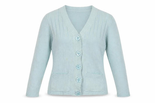 Bonmarché Women's Blue V-Neck Cardigan Size M