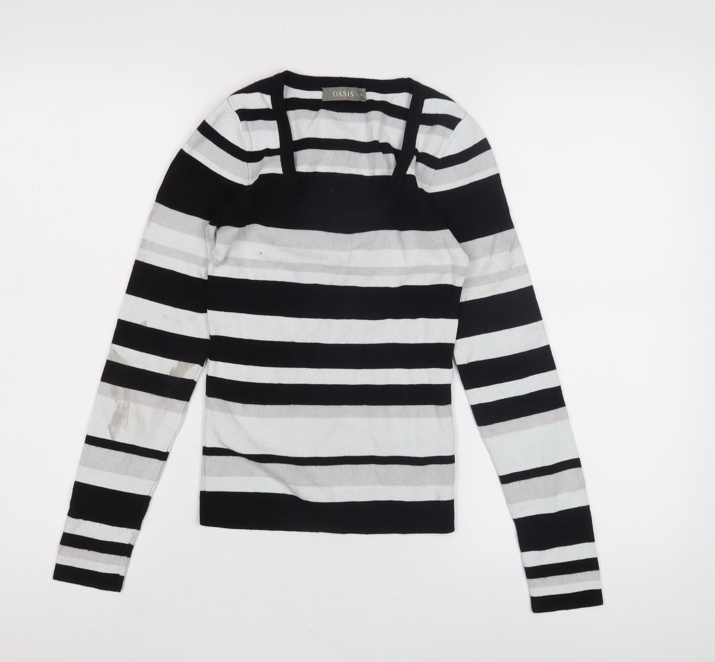 Oasis Women's XS Striped Black White Jumper