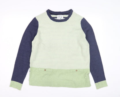 Additional front view of Mantaray Women's Green Striped jumper, size 14