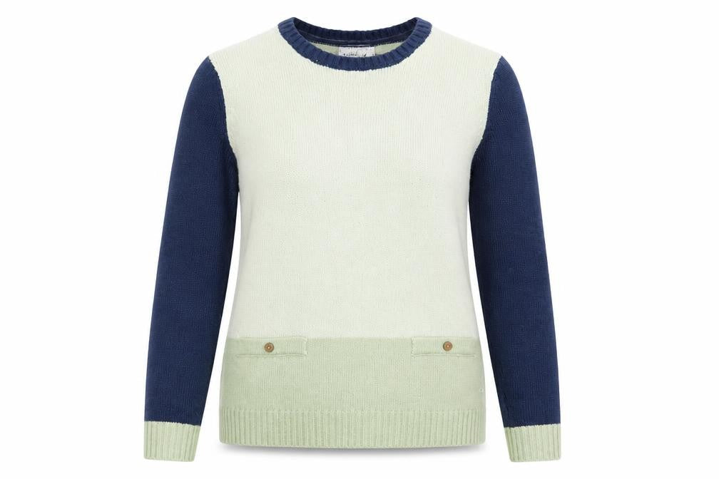 Mantaray Women's Green Striped Pullover Jumper, Size 14