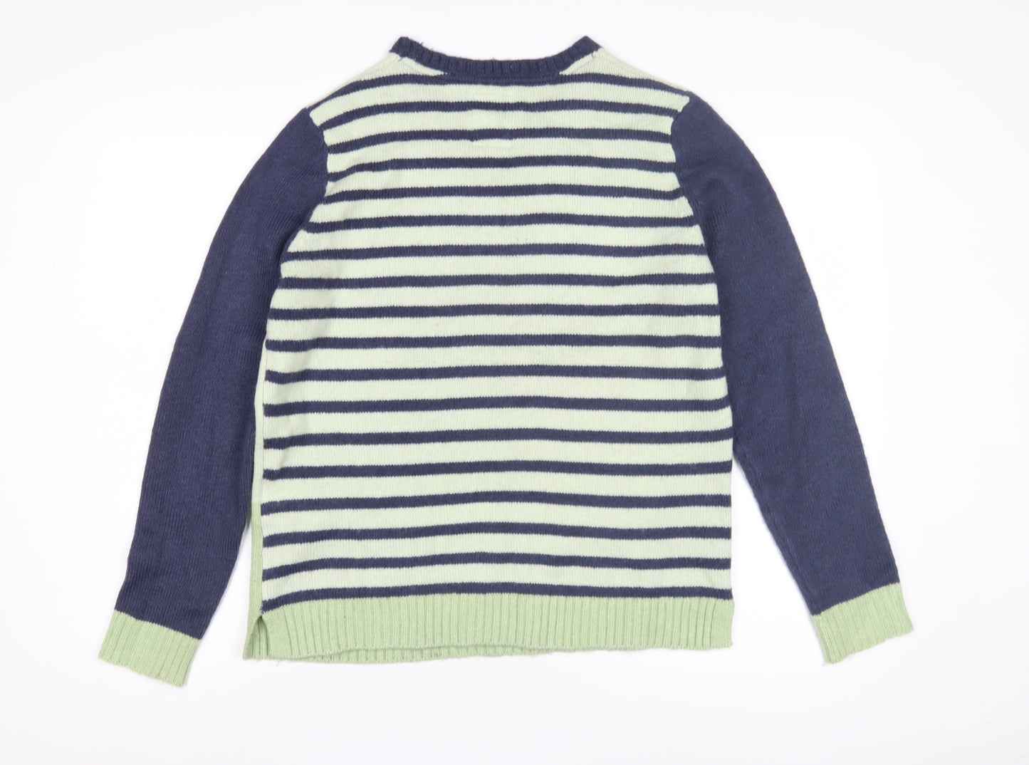 Mantaray Women's Green Striped Pullover Jumper, Size 14