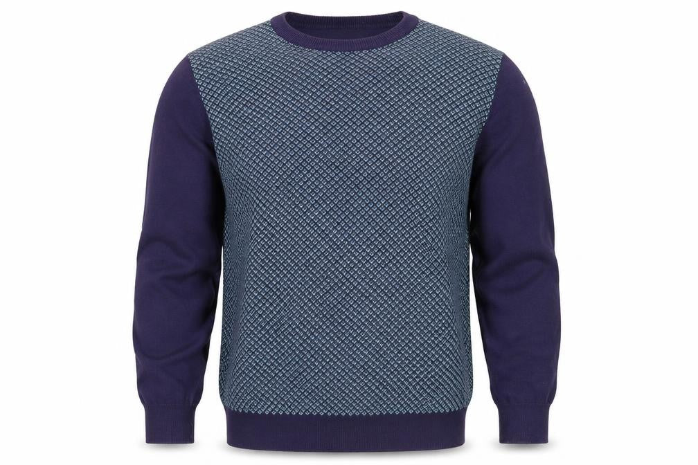 Marks & Spencer Men's Blue Geometric Pullover Jumper L
