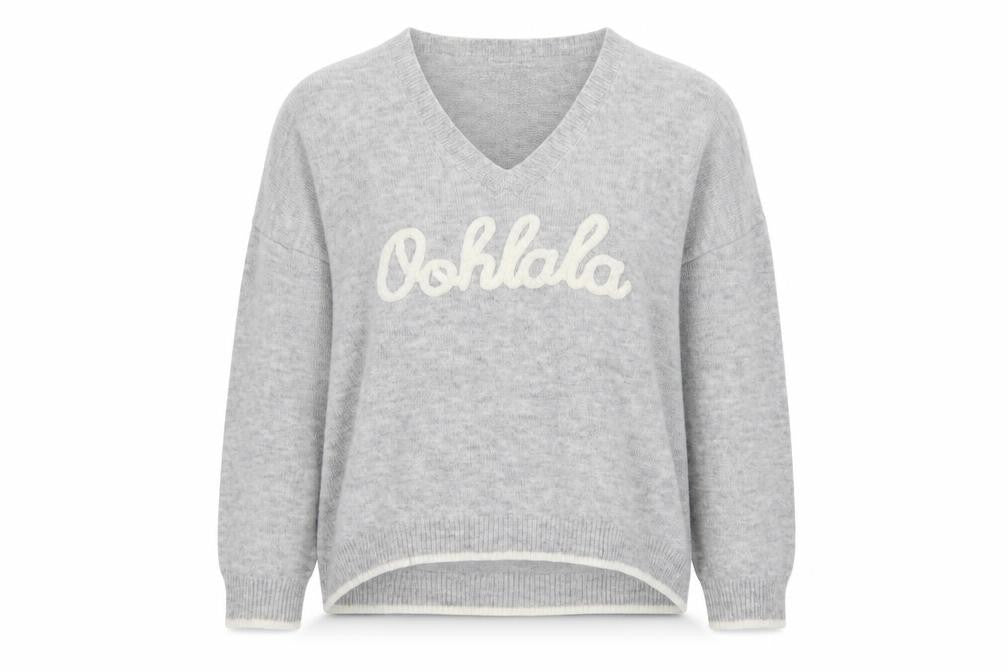 Vanessa Alexandra Women's Grey V-Neck Pullover Jumper M