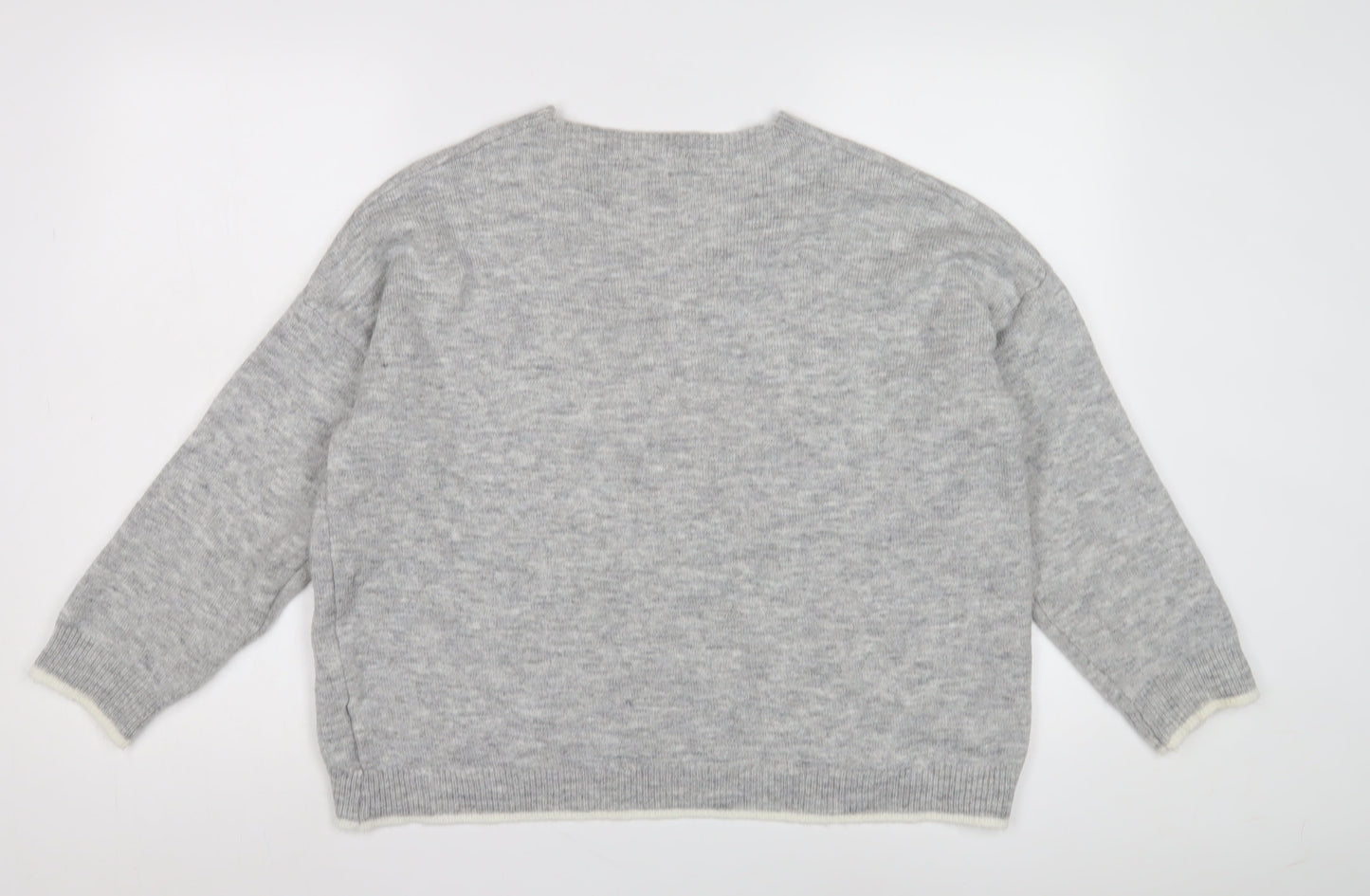 Vanessa Alexandra Women's Grey V-Neck Pullover Jumper M