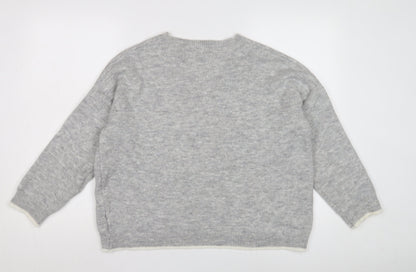 Vanessa Alexandra Women's Grey V-Neck Pullover Jumper M