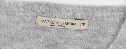 Vanessa Alexandra Women's Grey V-Neck Pullover Jumper M