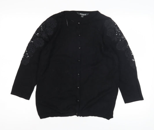 Bonmarché Women's Black Cardigan Size 12 Elegant Knit