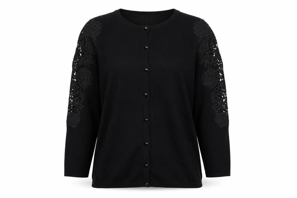 Bonmarché Women's Black Cardigan Size 12 Elegant Knit