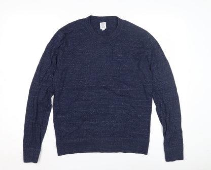 Gap Men's Blue Cotton Pullover Jumper Size S