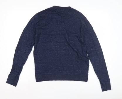 Gap Men's Blue Cotton Pullover Jumper Size S