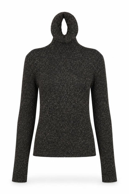 Divided Women's Black High Neck Slim Jumper, Size S