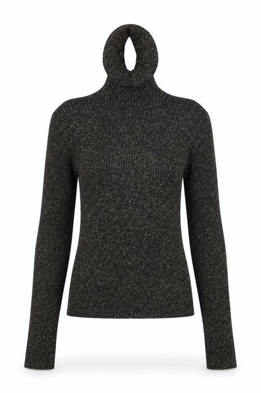 Divided Women's Black High Neck Slim Jumper, Size S