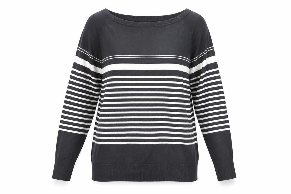 Next Women's Black Pullover Jumper, Size 14, Striped, Raglan
