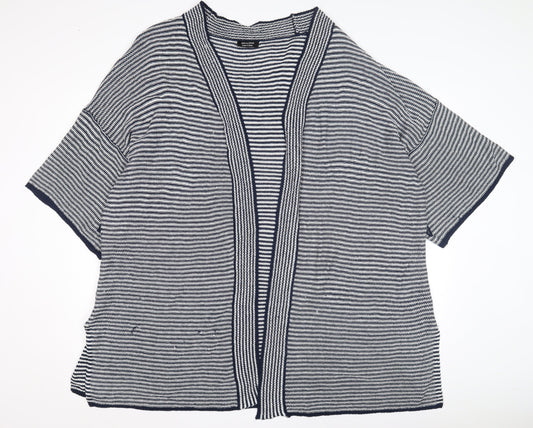 JDWilliams Women's Blue Striped Open Front Cardigan Size 20