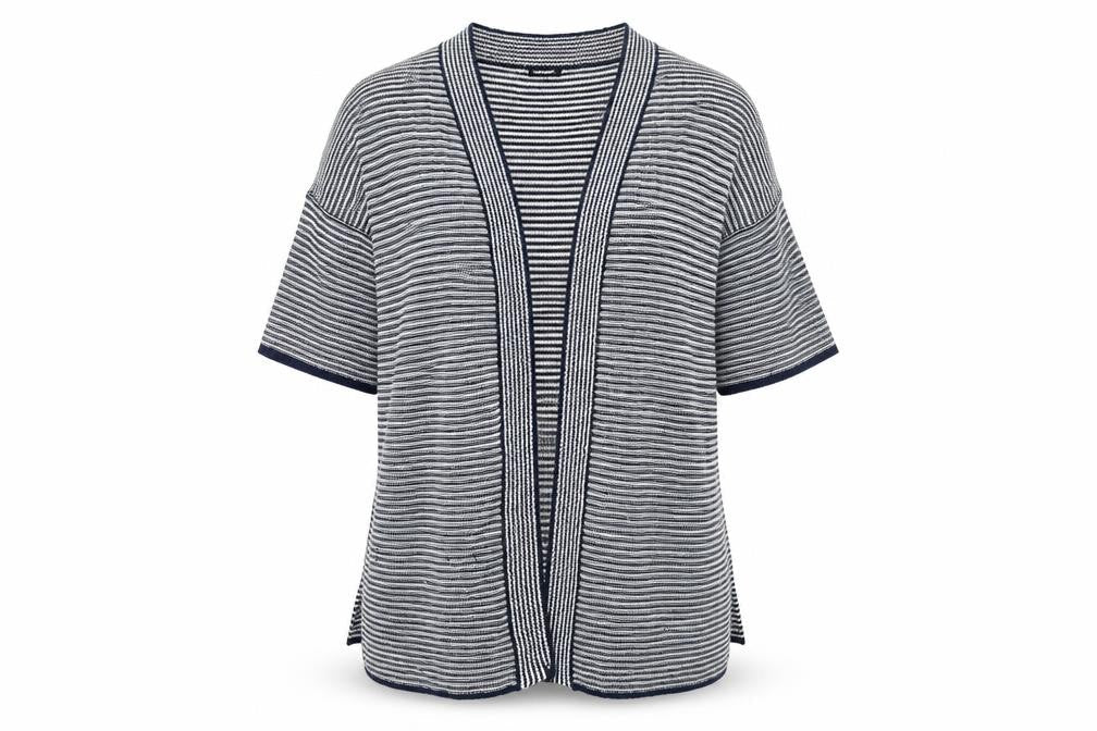 JDWilliams Women's Blue Striped Open Front Cardigan Size 20