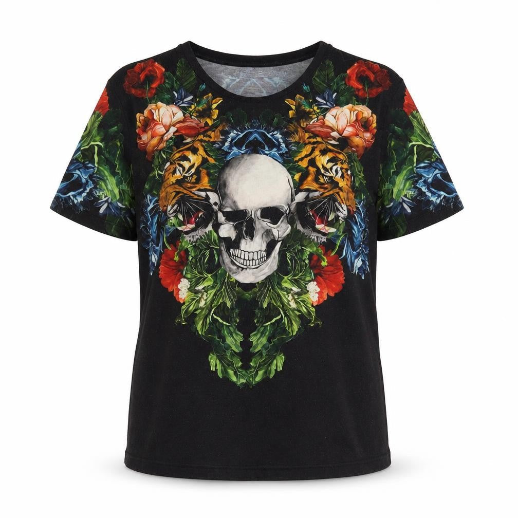 Zara Unisex Black Graphic T-Shirt - Size 10