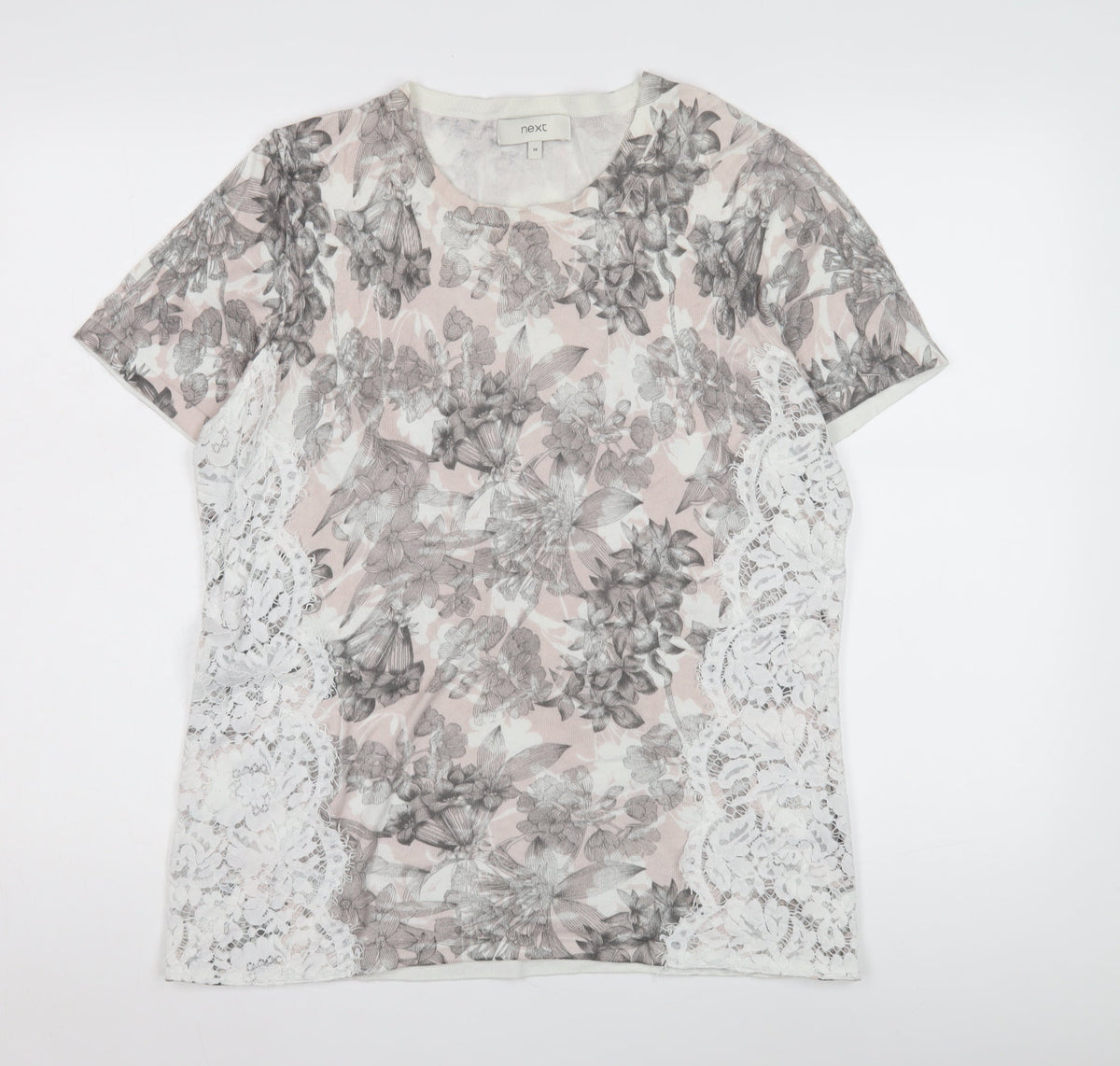 Next Women's Floral Lace T-Shirt, Multicoloured, Size 18