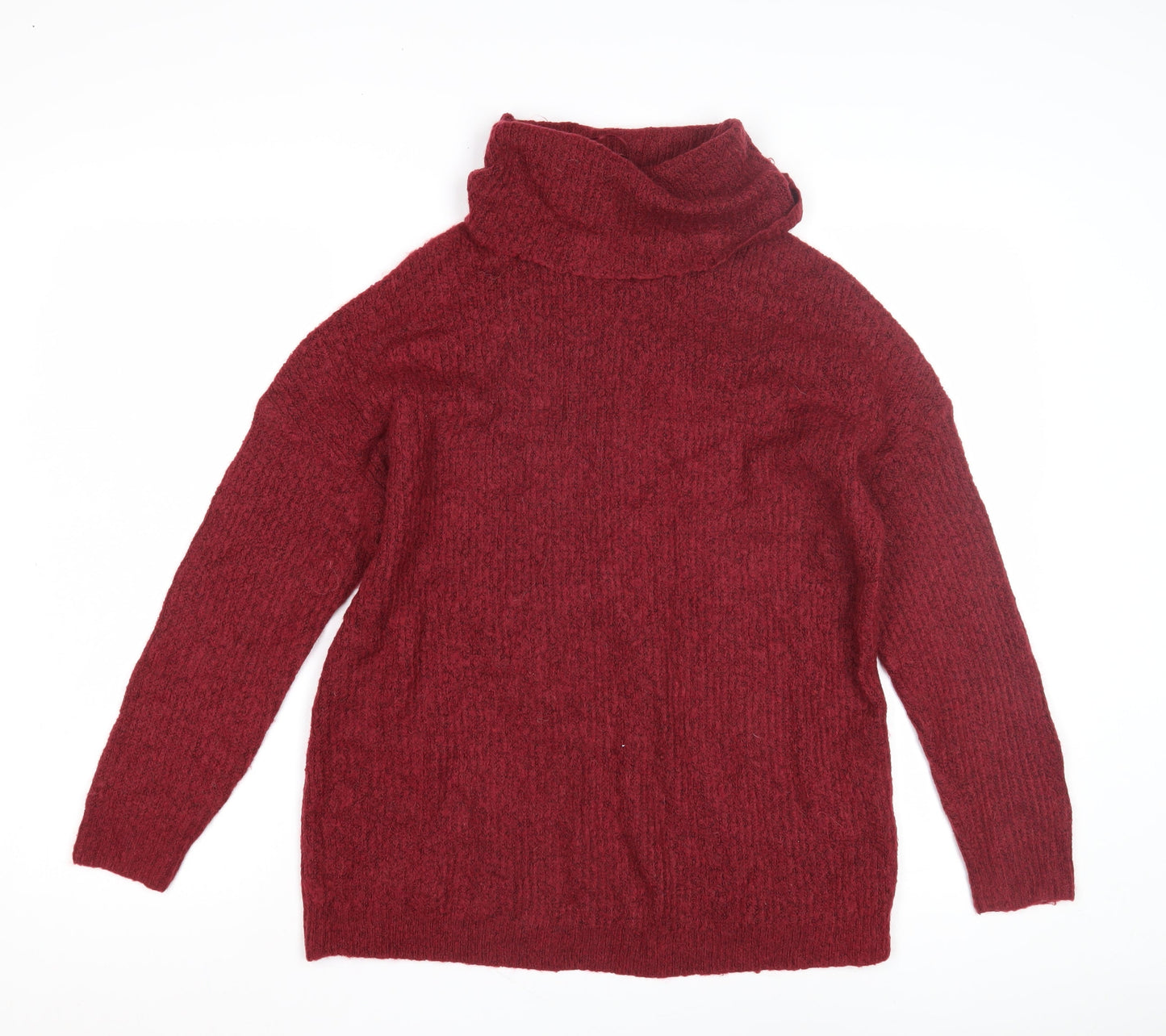 ONLY Women's Red Cowl Neck Pullover Jumper Size S
