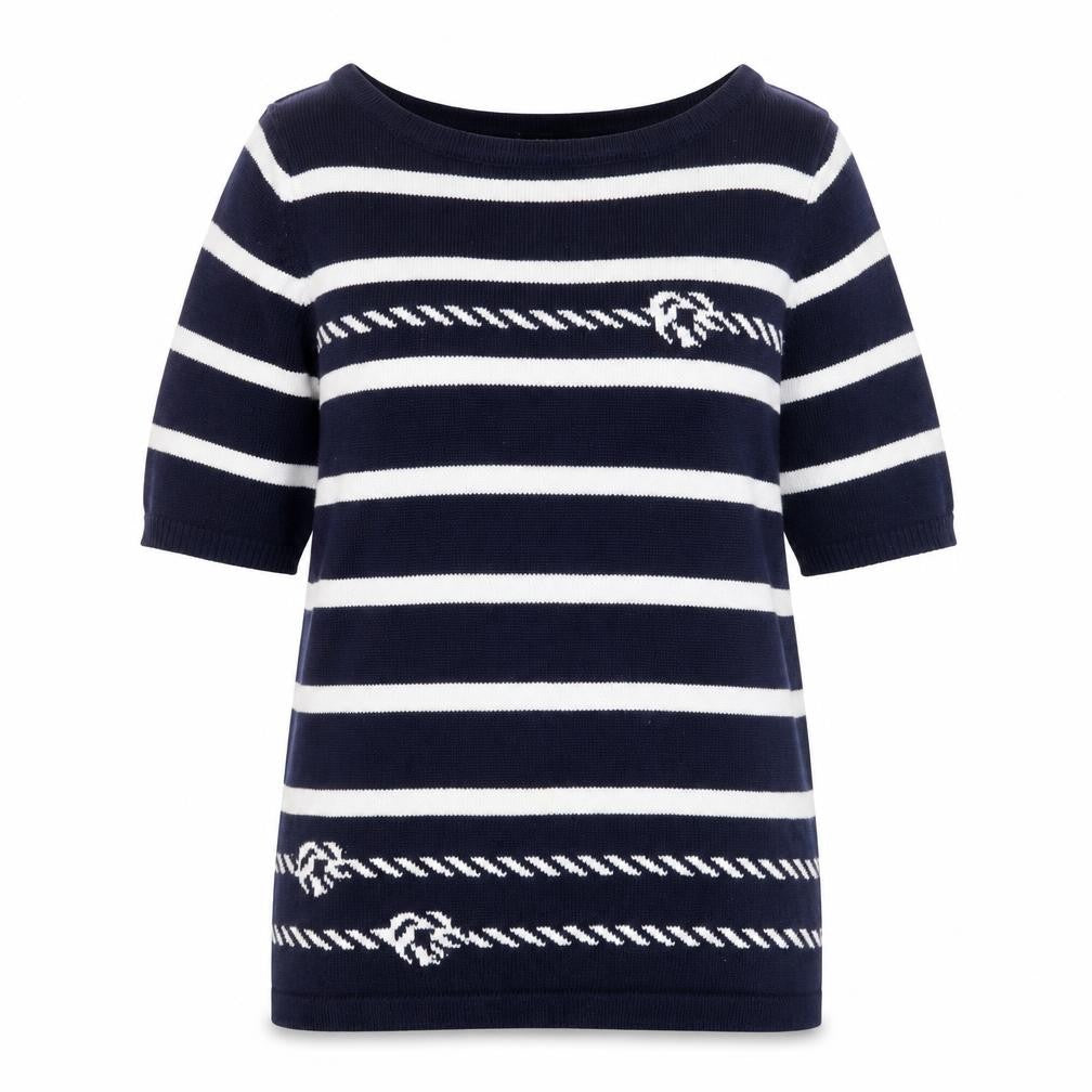 M&Co Women's Blue Striped Pullover Jumper, Size 10