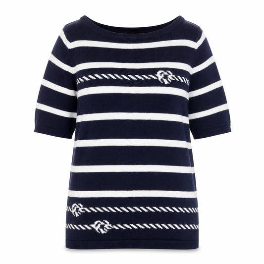 M&Co Women's Blue Striped Pullover Jumper, Size 10