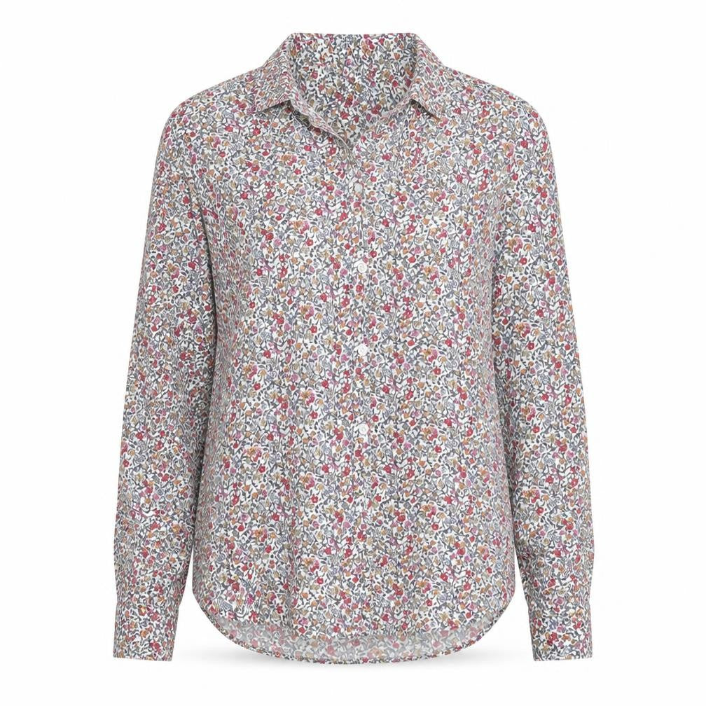 Topshop Women's Floral Collared Blouse, Size 6, Multicoloured