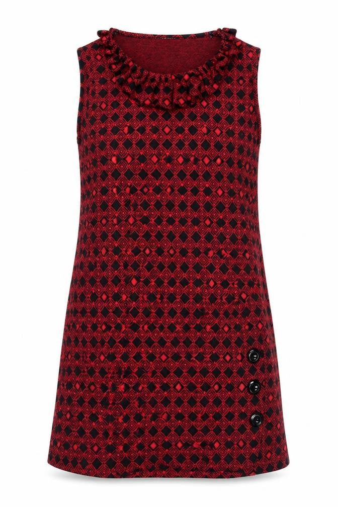 Select Women's Red Argyle Shift Dress Size 10