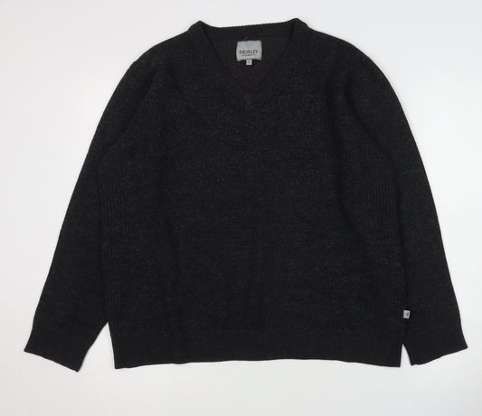 Morley Men's Black V-Neck Pullover Jumper L