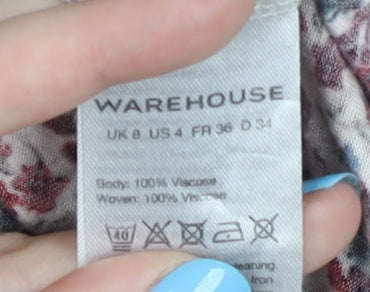 Warehouse Women's Floral Tank Top Size 8 Multicoloured