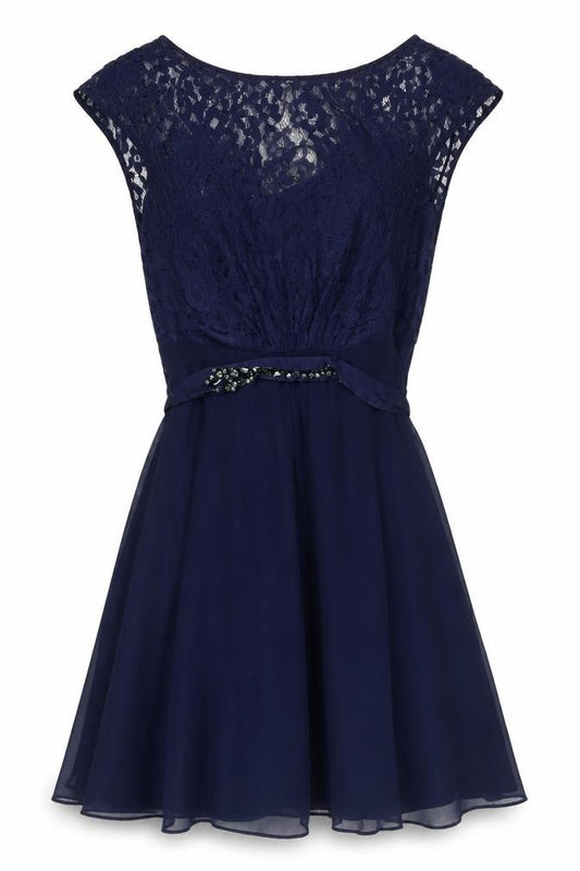Coast Women's Blue Sleeveless Lace Dress UK 10