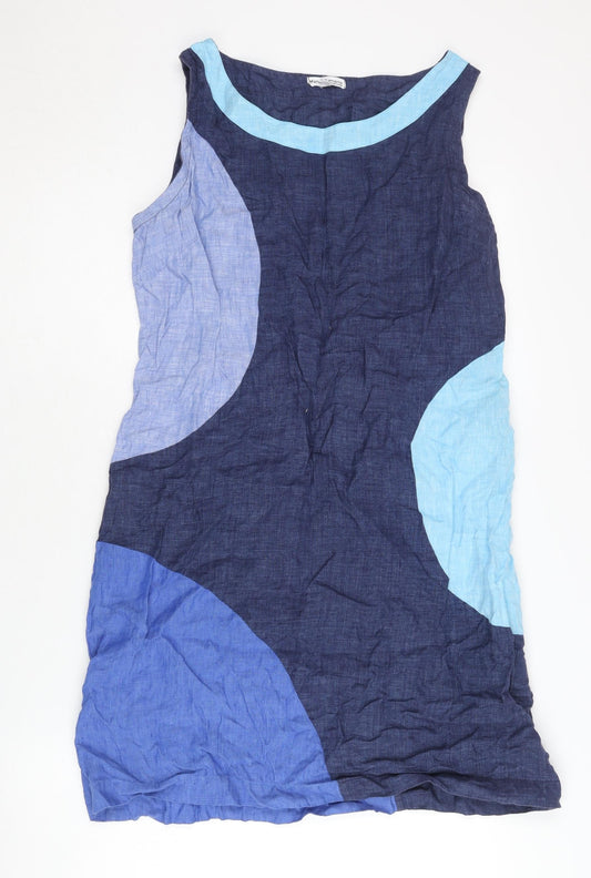 Mario Romano Women's Multicoloured Linen Dress - S, Sleeveless