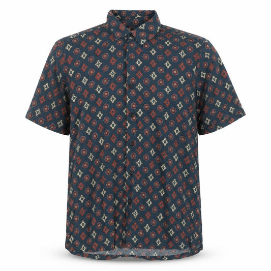 Pull&Bear Men's Geometric Shirt, Medium, Multicoloured