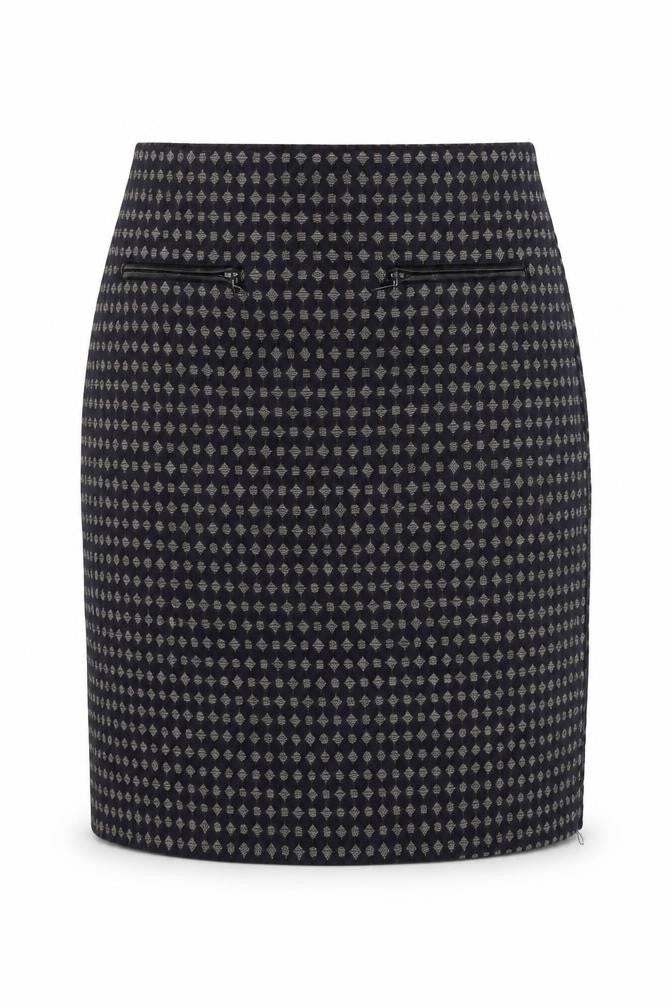 Marks & Spencer Women's Black Geometric Pencil Skirt Size 8