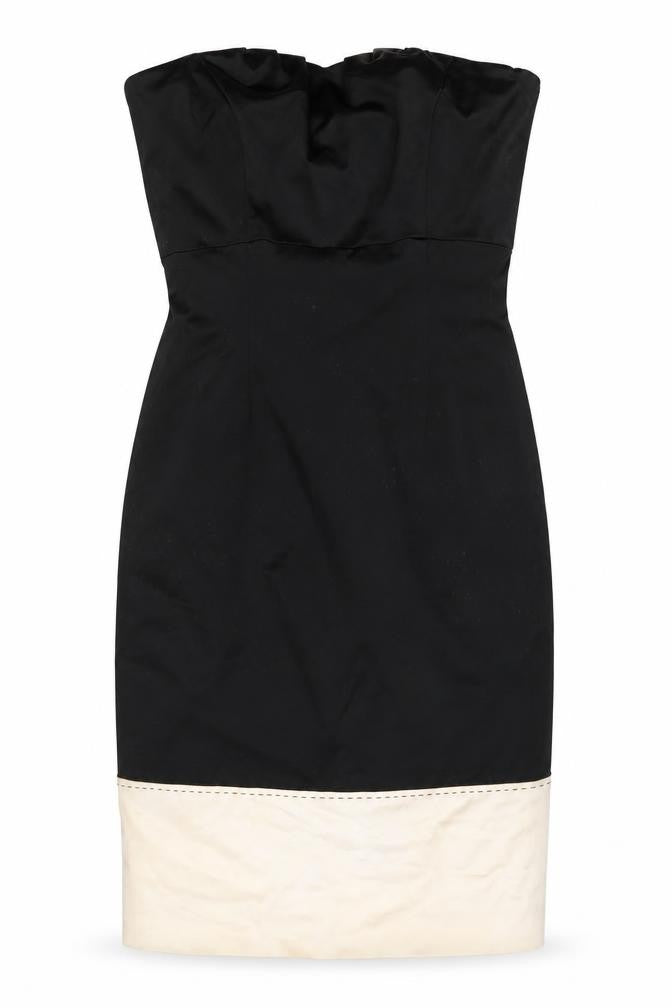 Coast Women's Black Beige Strapless Sheath Dress Size 10