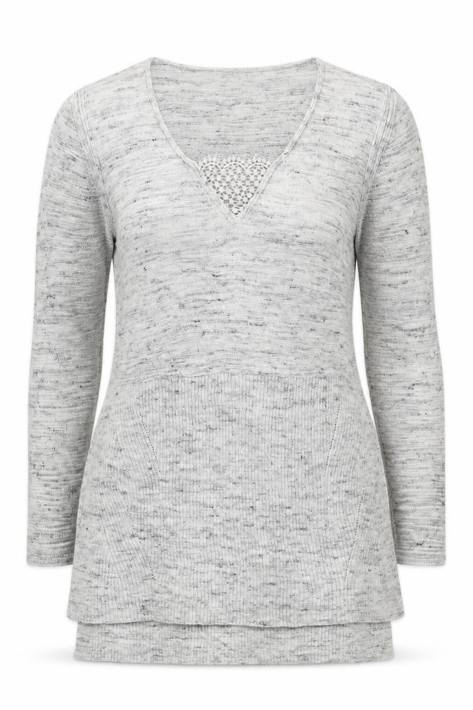Marks & Spencer Women's Grey V-Neck Pullover Jumper