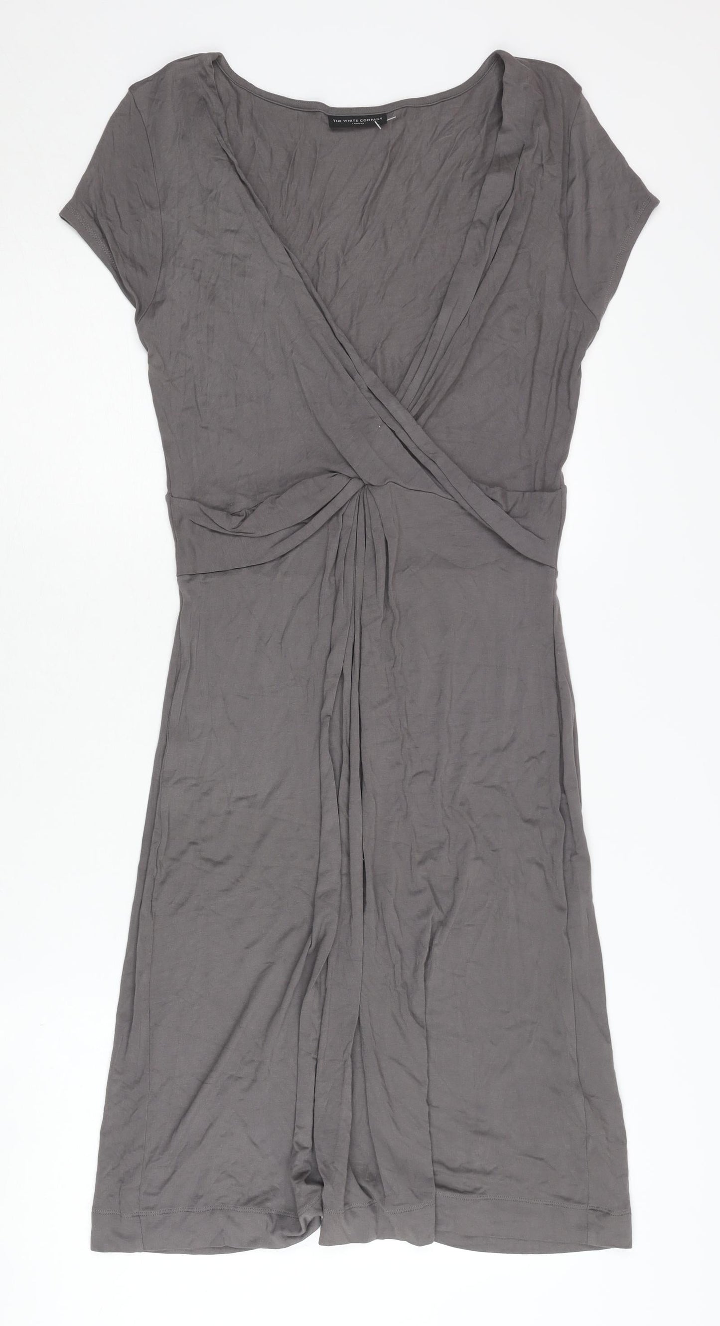 The White Company Grey Women's Knee Length Wrap Dress M
