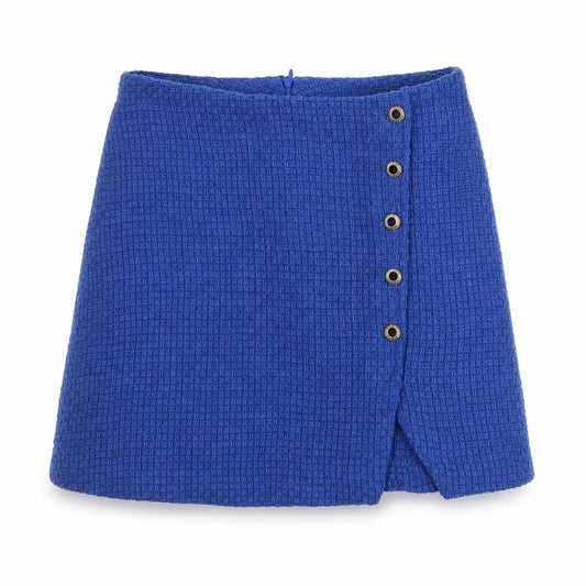 Zara Women's Blue Short Buttoned Skirt Size 12