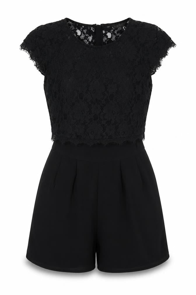 Marks & Spencer Black Lace Playsuit Size 8 Women