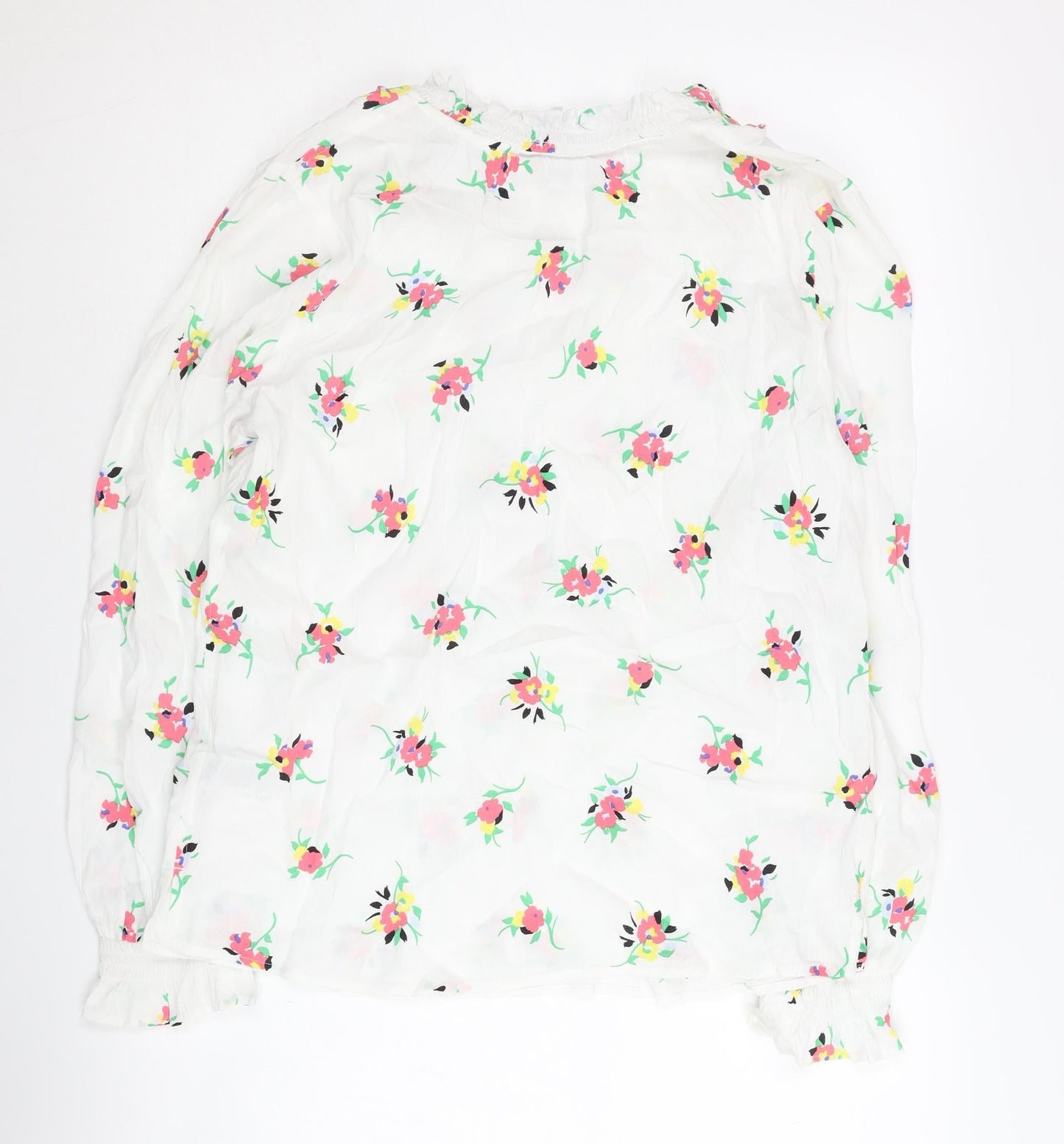 Marks and Spencer Women's Floral Blouse White Size 10