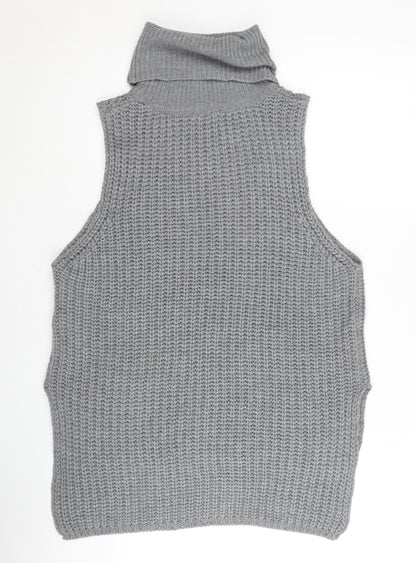 Brave Soul Women's Grey Roll Neck Vest XS