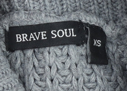 Brave Soul Women's Grey Roll Neck Vest XS