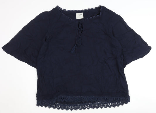 Vero Moda Women Blue M Blouse with Tassels Casual