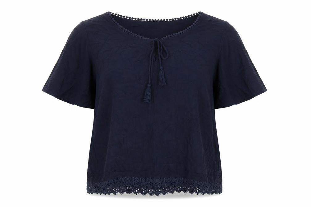 Vero Moda Women Blue M Blouse with Tassels Casual