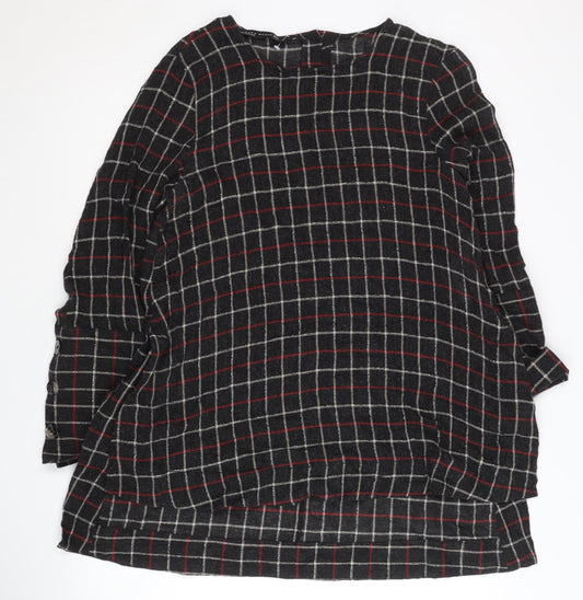 Zara Women's Black Checked Jumper XS