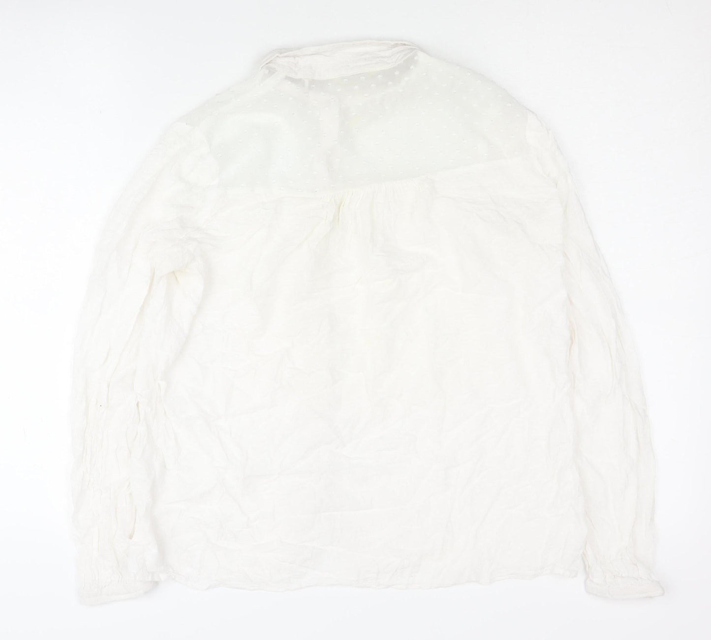 NAF NAF Women's White Button-Up Shirt Size 8