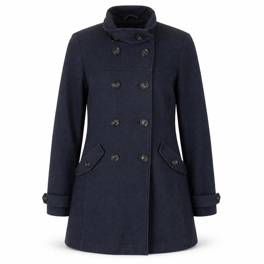 White Stuff Women's Blue Pea Coat Size 12 Classic Style